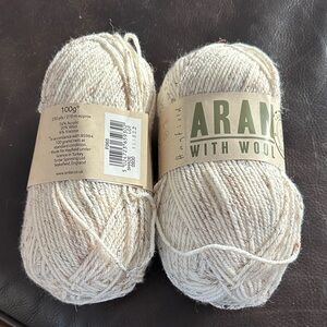 Hayfield Aran yarn with wool, 2 bundle